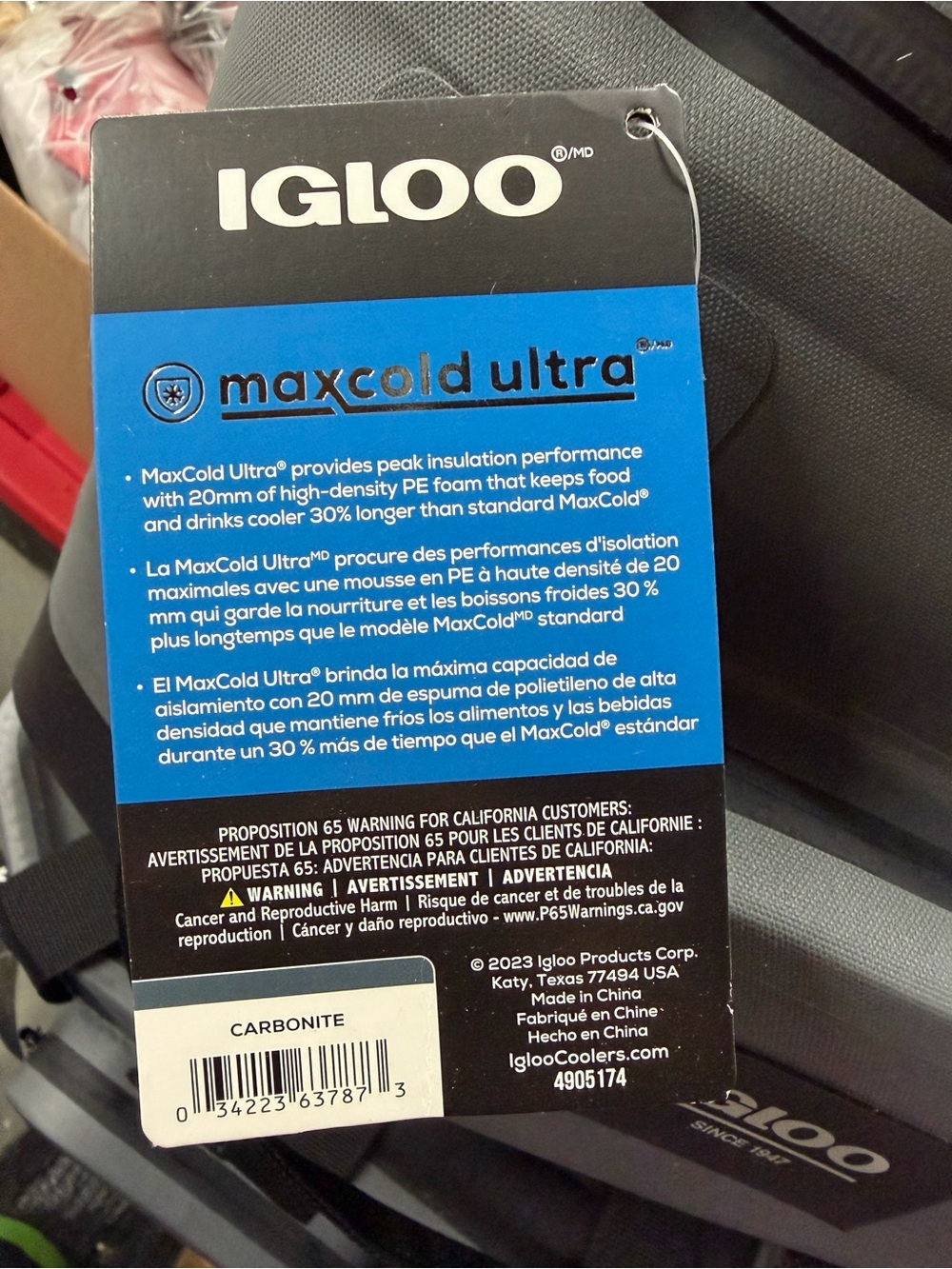 Igloo Gray & Black Soft Duffel Cooler Bag - Picture 5 of 6